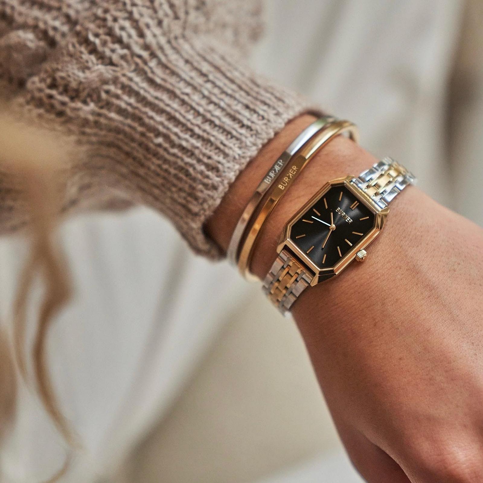 Женские часы BURKER Isabell Прямоугольные Аналоговые Кварцевые 28 мм Черные Золотые Серебряные, фото №4 Женские часы BURKER Isabell Прямоугольные Аналоговые Кварцевые 28 мм Черные Золотые Серебряные, фото №4