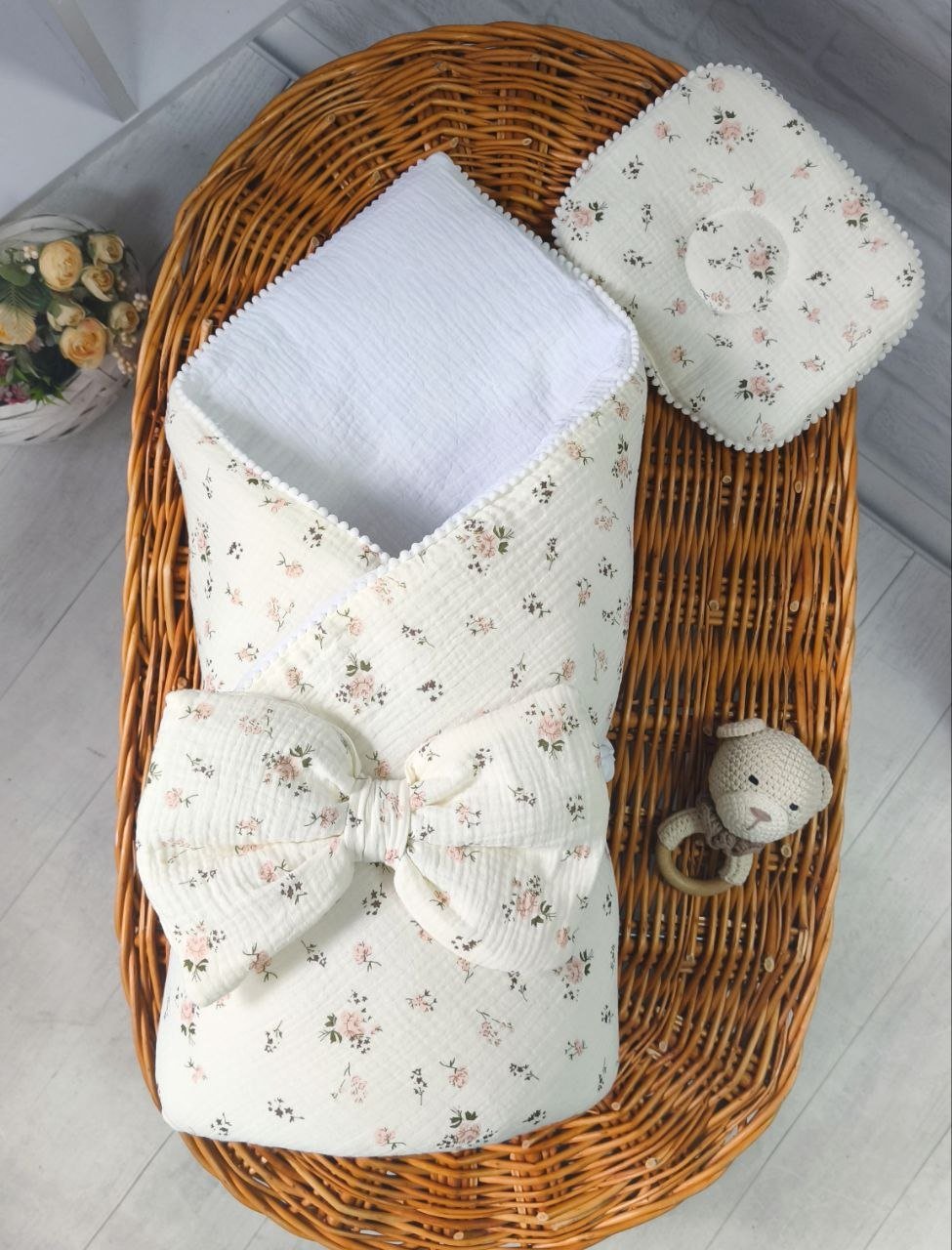 Демисезонный-летний комплект для новорожденного, бежевый, фото №2