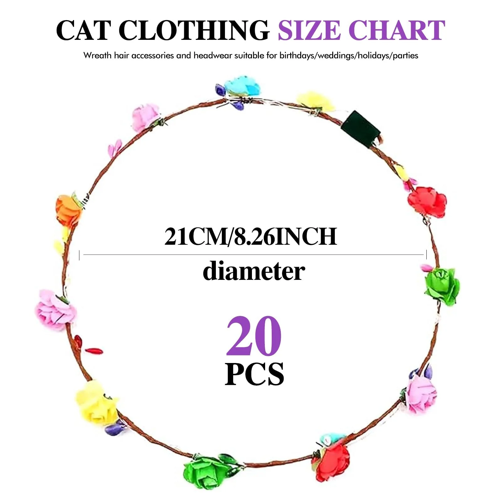 Обруч Цветок LED, 20 штук, Разноцветный, фото №2