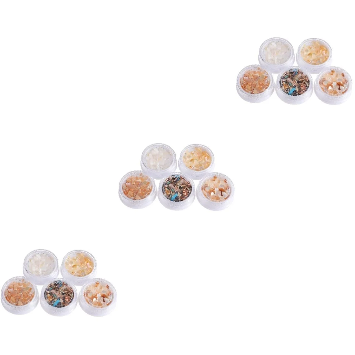 Наклейки для ногтей Healvian 3 набора, ракушки, блестки, накладные ногти, украшения для ногтей, 5 штук x 3, фото №1