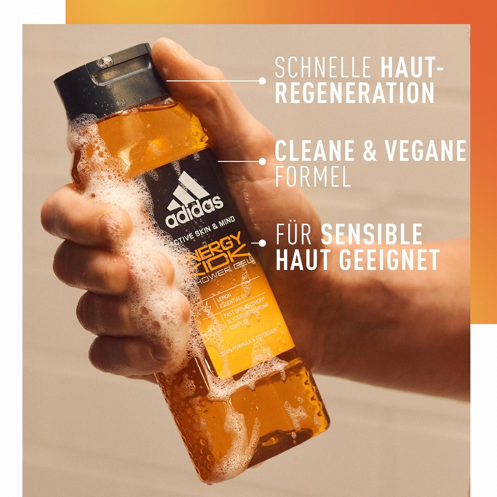 Гель для душу adidas Active Skin & Mind Energy Kick підбадьорливий 250 мл, упаковка 5 шт., фото №4