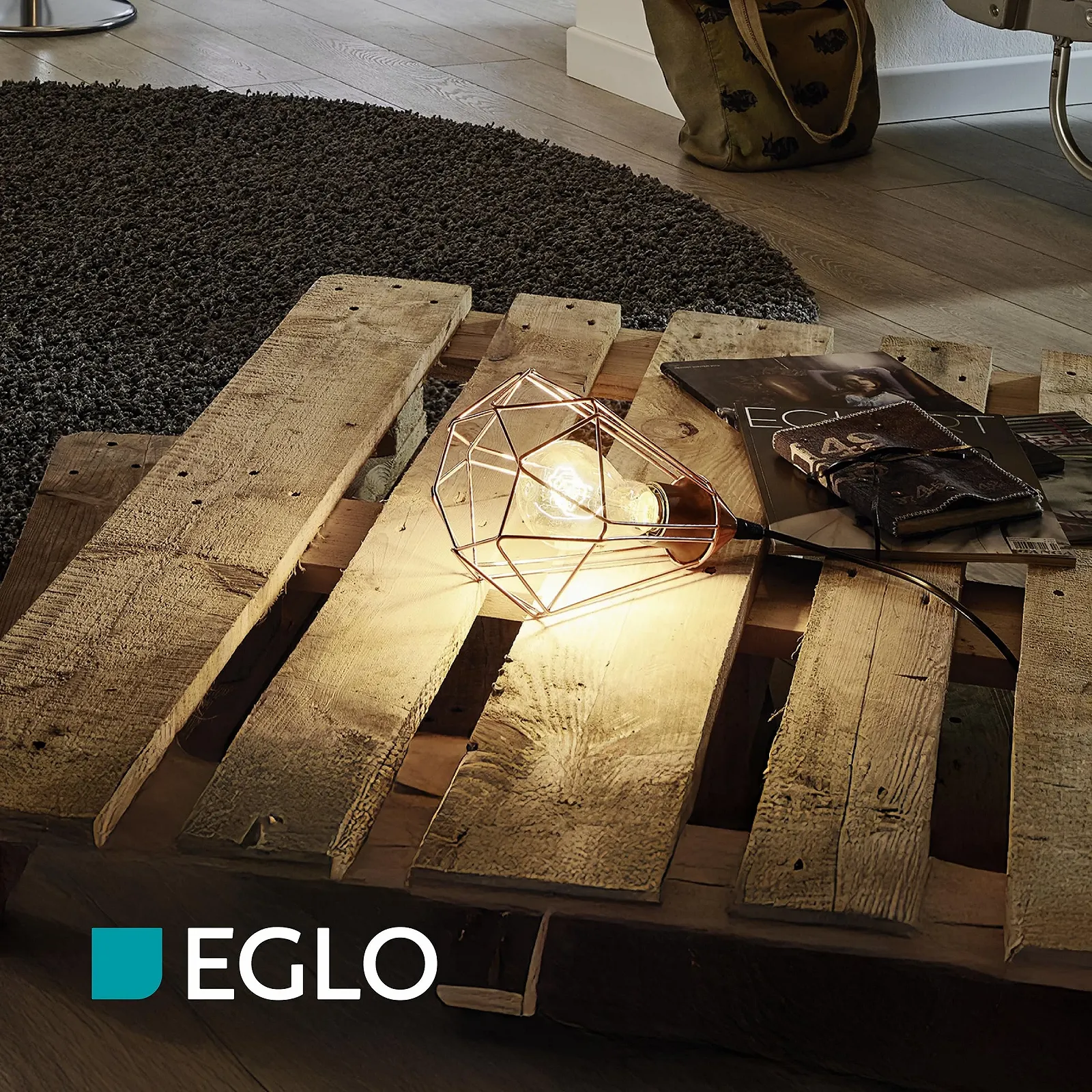 Настільна лампа Eglo Tarbes Vintage Steel E27 Мідна/Чорна, фото №4