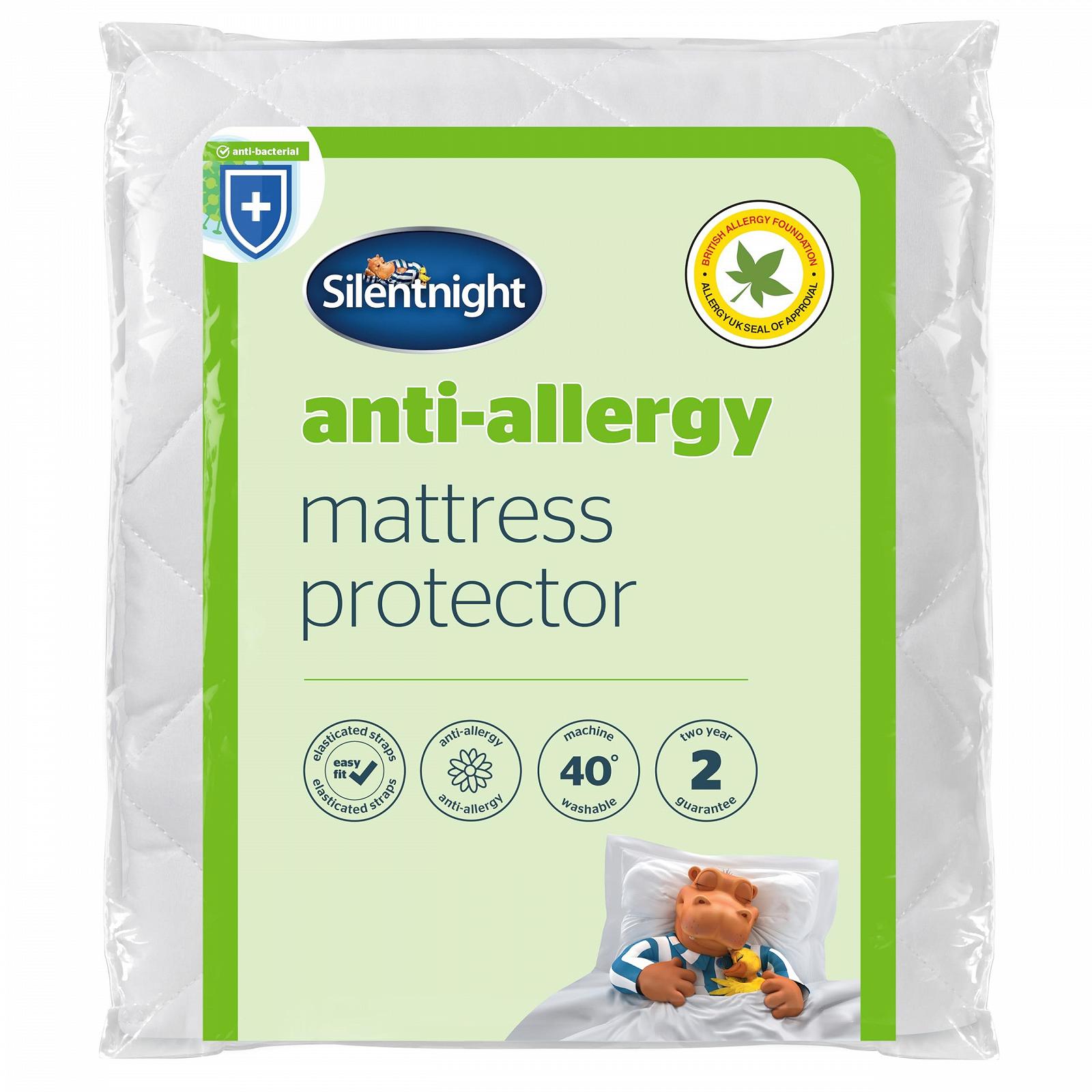 Наматрасник Silentnight Anti Allergy Plus, Белый, Двуспальный, фото №1