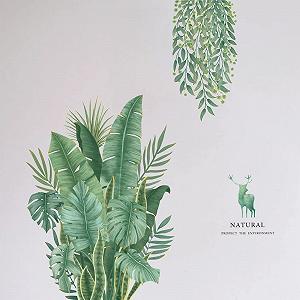 Наклейка на стіну Зелене листя Бананове листя DIY Велика - Фото 1