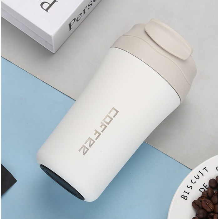 Метальний тепловий ящик з трубкою Coffee 400 мл білий, фото №1