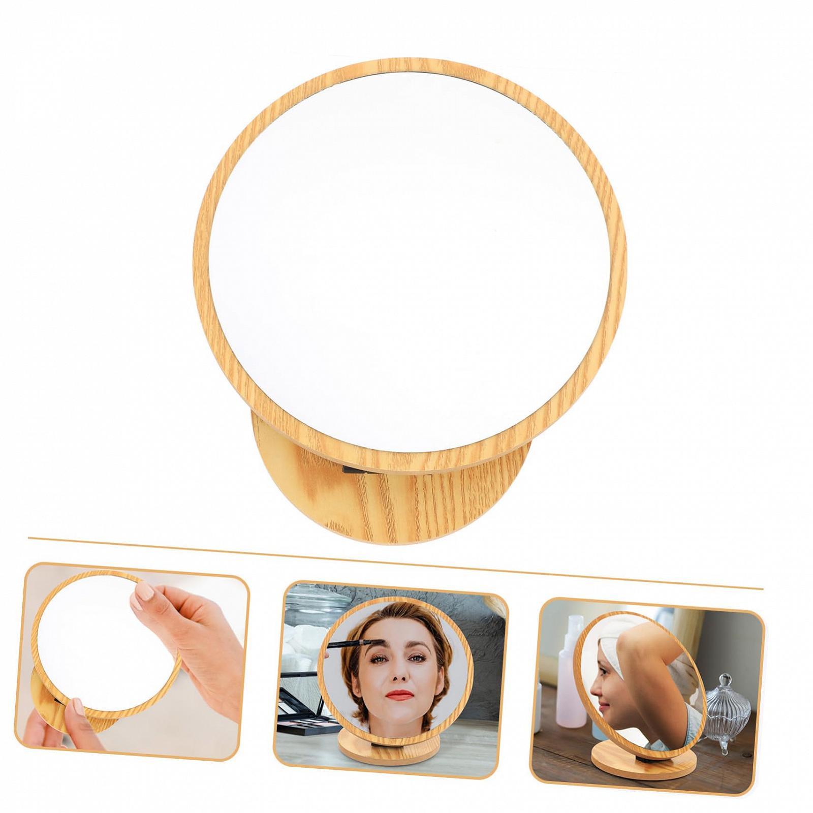 Дзеркало Angoily Desktop Vanity Makeup 5St Holzmaserung дерев'яне, фото №3