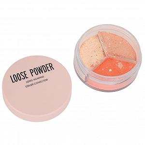 Пудра рассыпчатая Perfect Look трехцветная, контроль жирности, стойкая, 3 цвета, нежная текстура - Фото 1