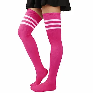 Високі шкарпетки DRESHOW Жіночі подовжені вище коліна, смугасті synthetic.ua - Фото 1