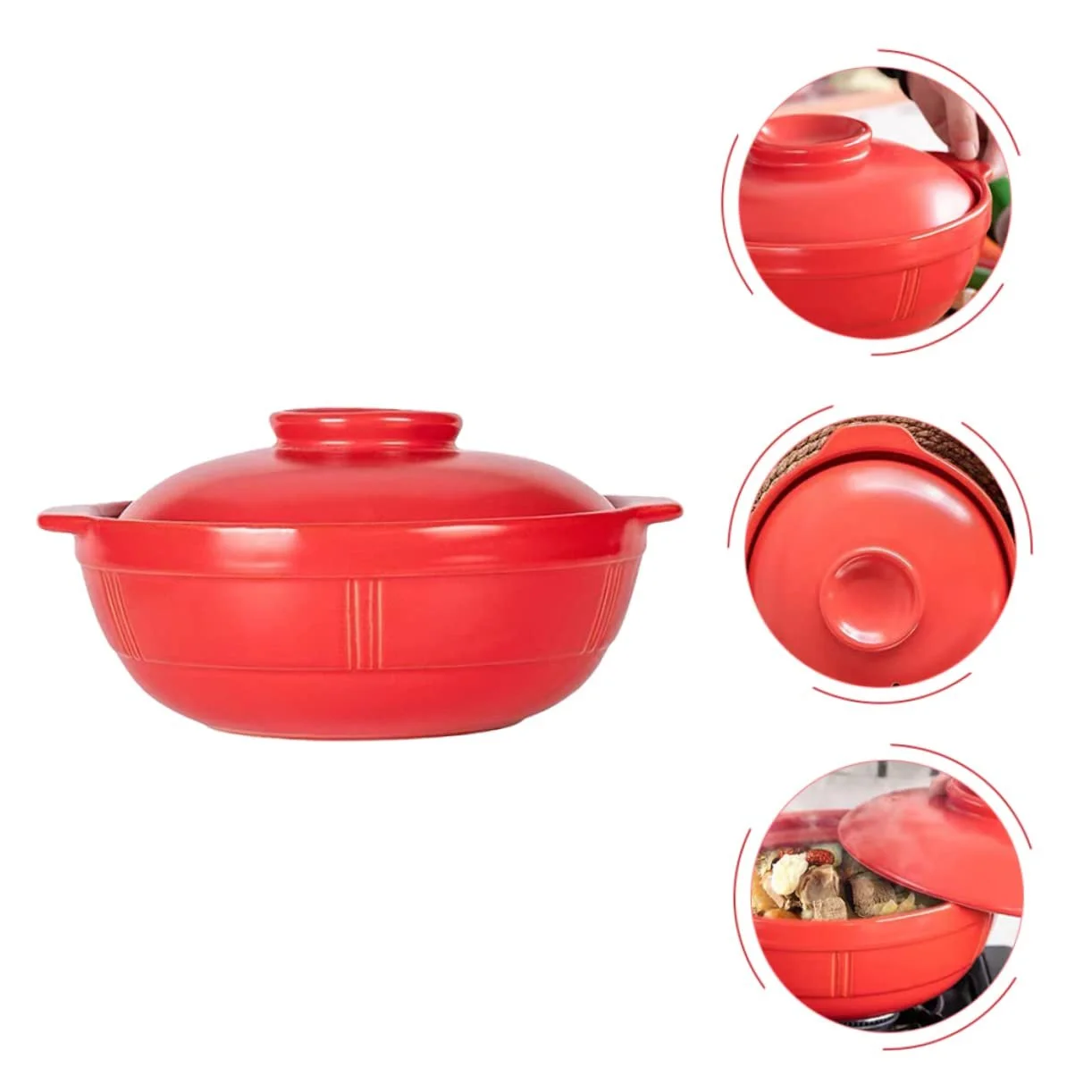 Термостойкий глиняный горшок для супов и блюд из риса, фото №3