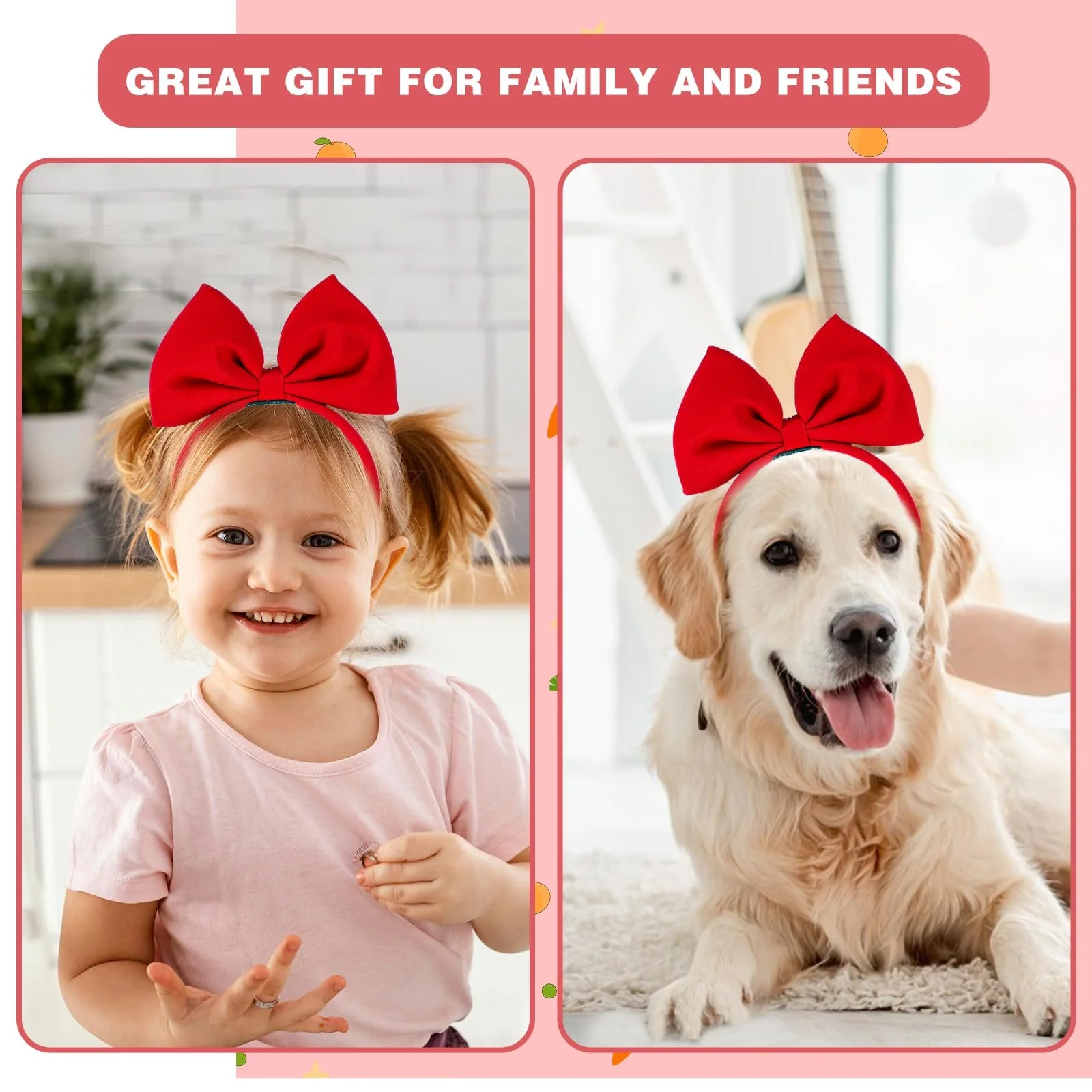 Обруч на голову Sibba Bows Червона з великим бантом для жінок, аксесуар для волосся, фото №6