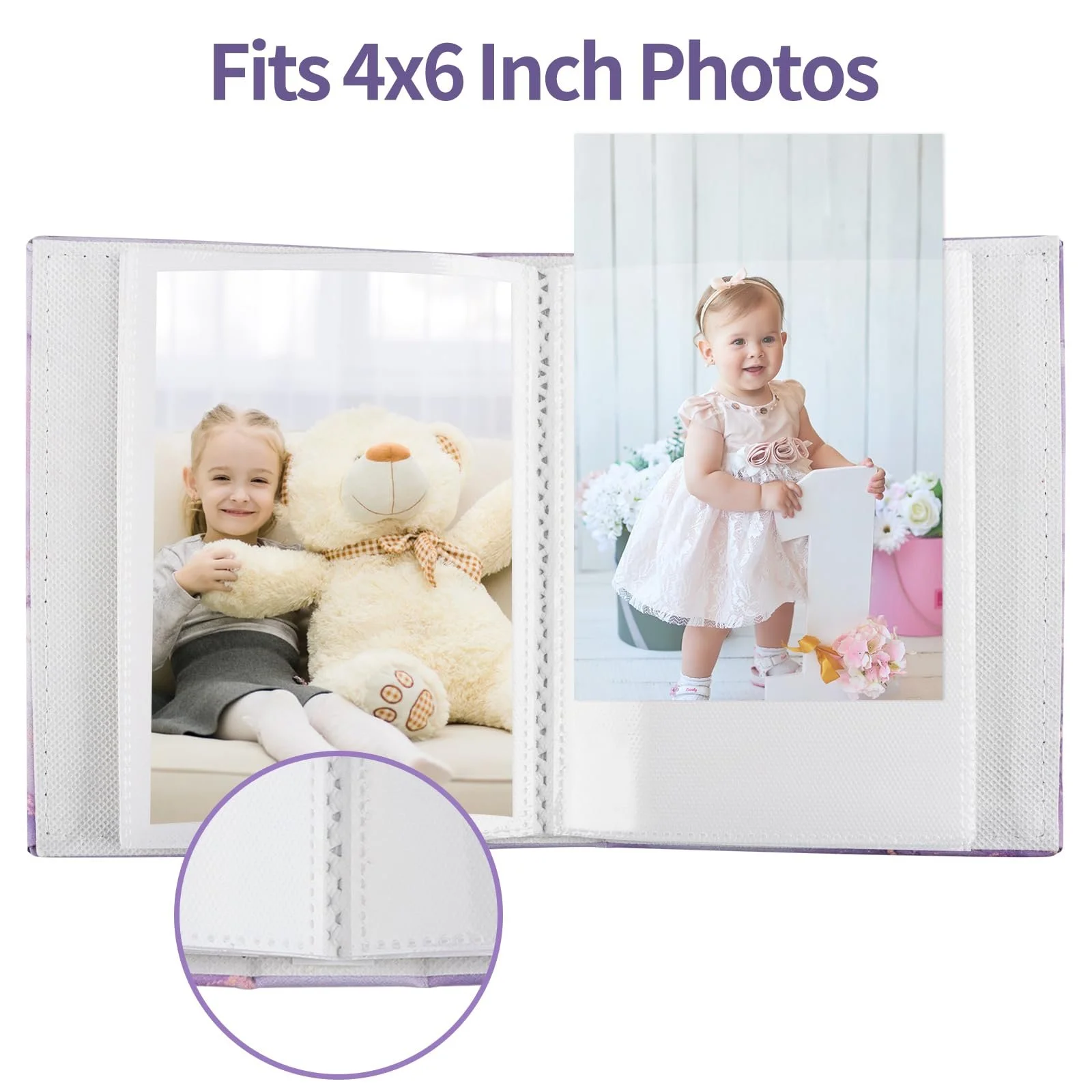Фотоальбом HAYHOI, 10 x 15 см, на 52 фотографии, маленькая мини-вместимость, обложка из веганской кожи, портативный фотоальбом-бумажник для семьи, свадьбы, девочек, фиолетовый, фото №2 Фотоальбом HAYHOI, 10 x 15 см, на 52 фотографии, маленькая мини-вместимость, обложка из веганской кожи, портативный фотоальбом-бумажник для семьи, свадьбы, девочек, фиолетовый, фото №2