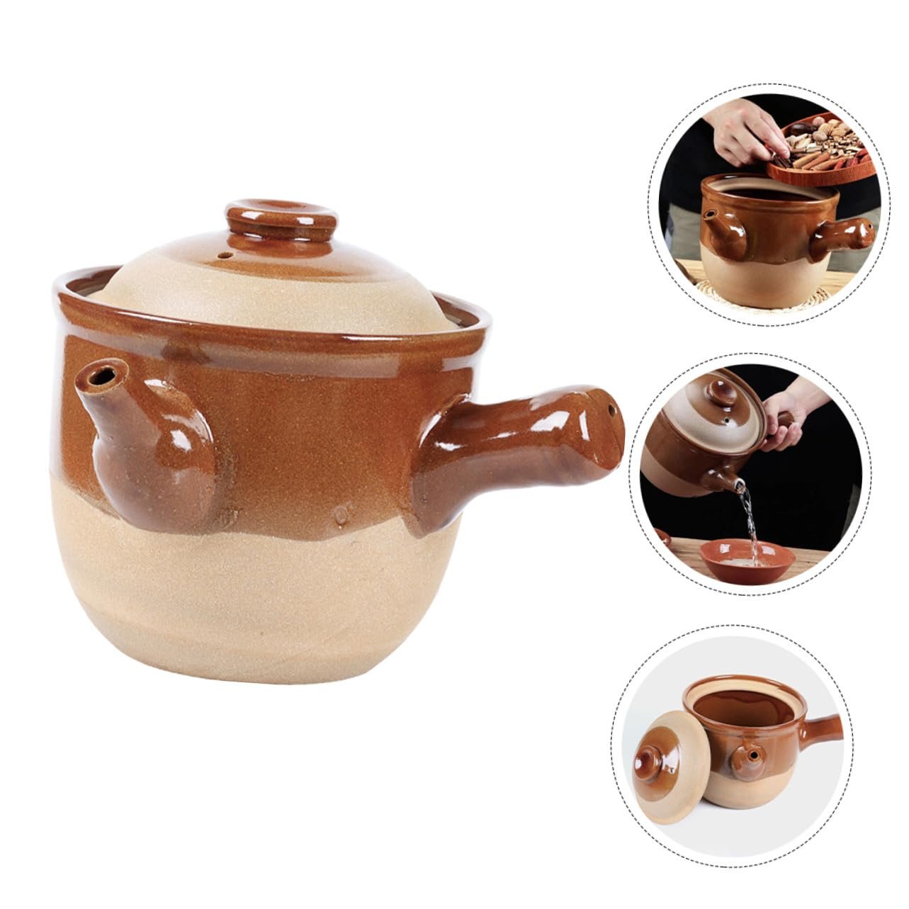 Горщик керамічний Zerodeko жаростійкий для відкритого вогню, фото №8