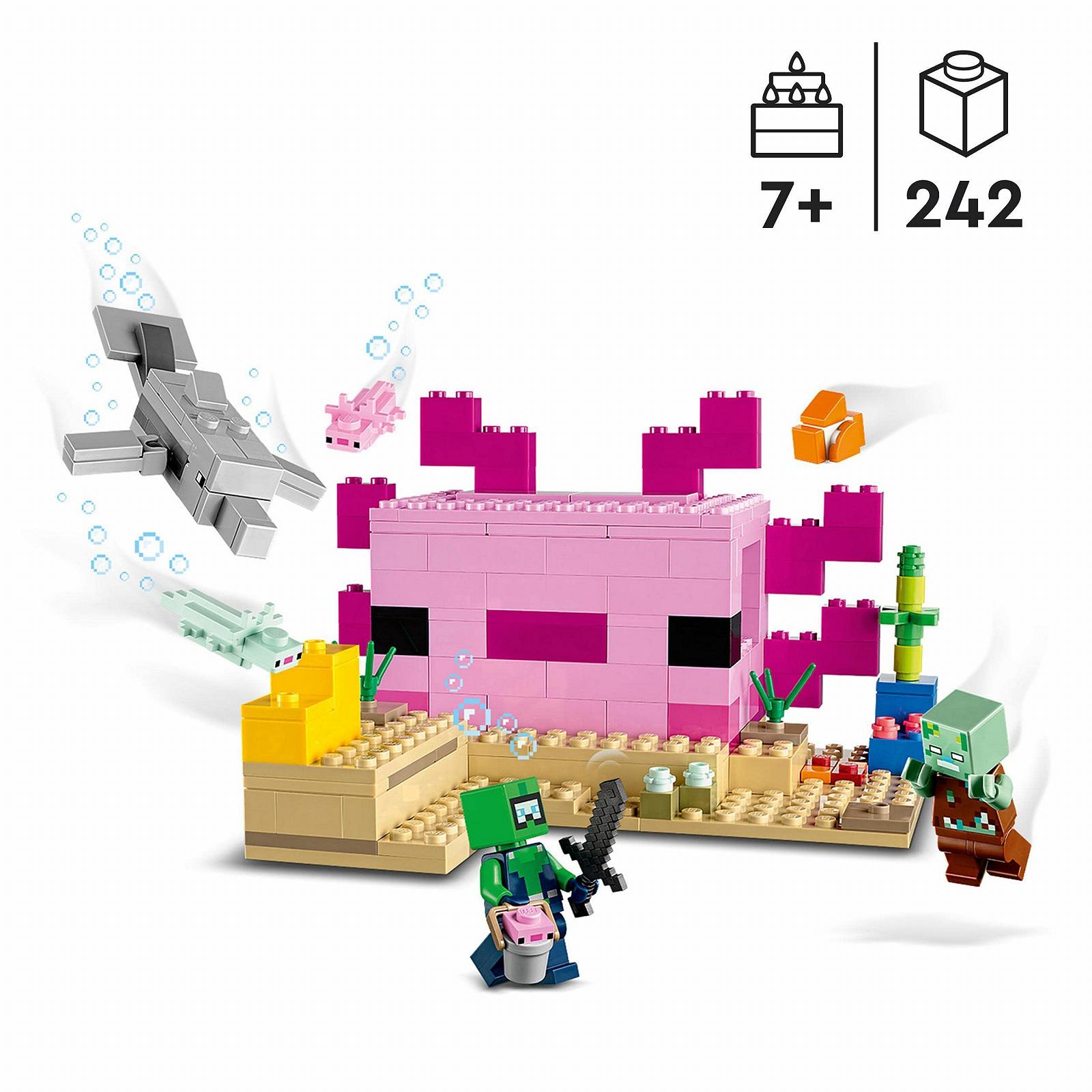Набір LEGO Minecraft 21247 The Axolotl House Set рожевий, фото №3