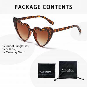 Сонцезахисні окуляри Серце YAMEIZE Прямокутні Вінтажні synthetic.ua - Фото 1