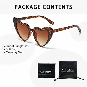 Солнцезащитные очки Сердце YAMEIZE Прямоугольные Винтажные synthetic.ua - Фото 1