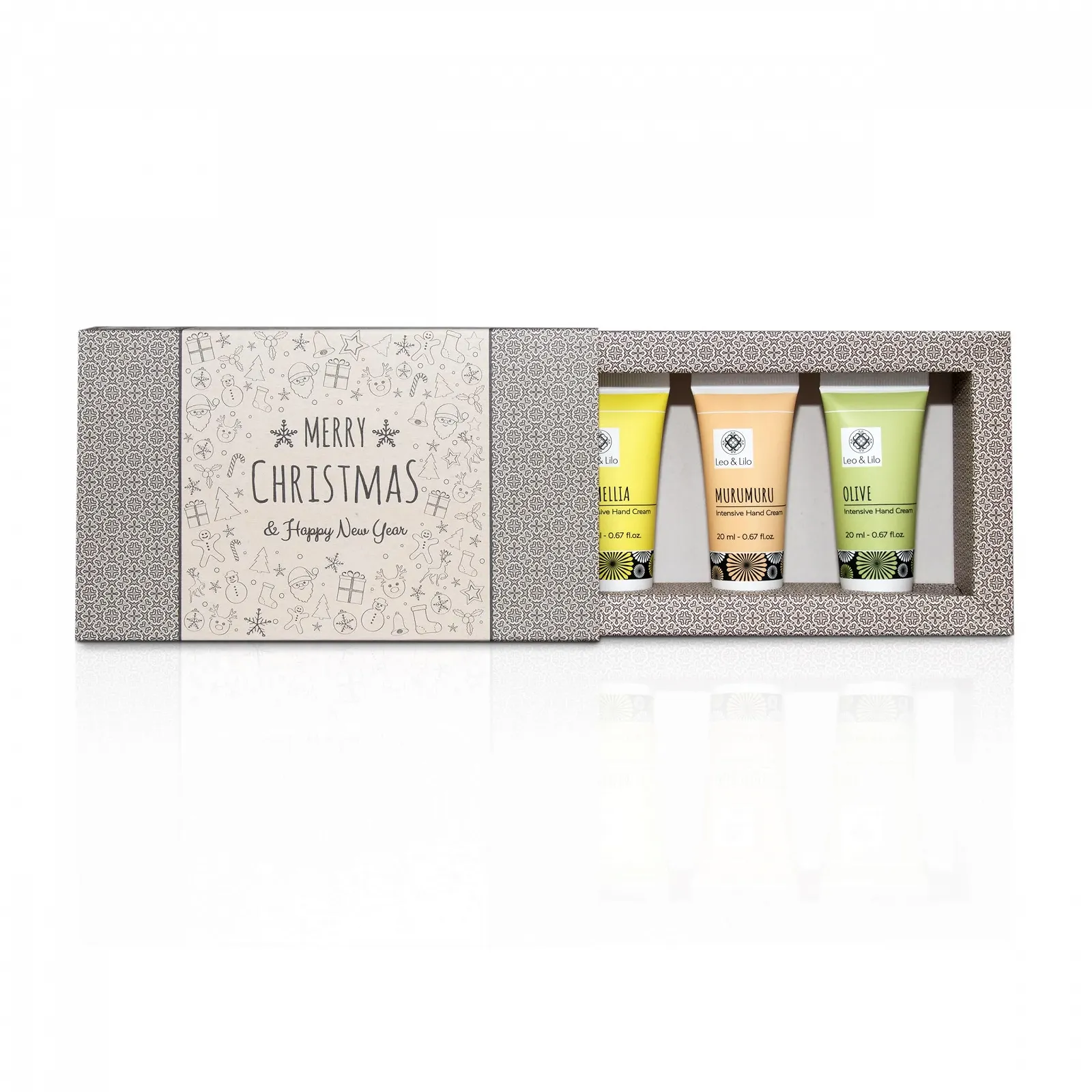 Набір подарунковий кремів для рук Natural Cosmetics 3 шт з органічними оліями Дорожні розміри у подарунковій коробці, фото №3