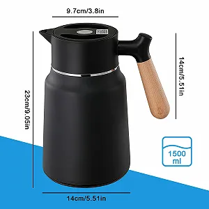 Термос-кавник з нержавіючої сталі: кавник GOEDCH, 1500 мл, внутрішня частина з високоякісної нержавіючої сталі 304, V-подібна лійка synthetic.ua - Фото 1