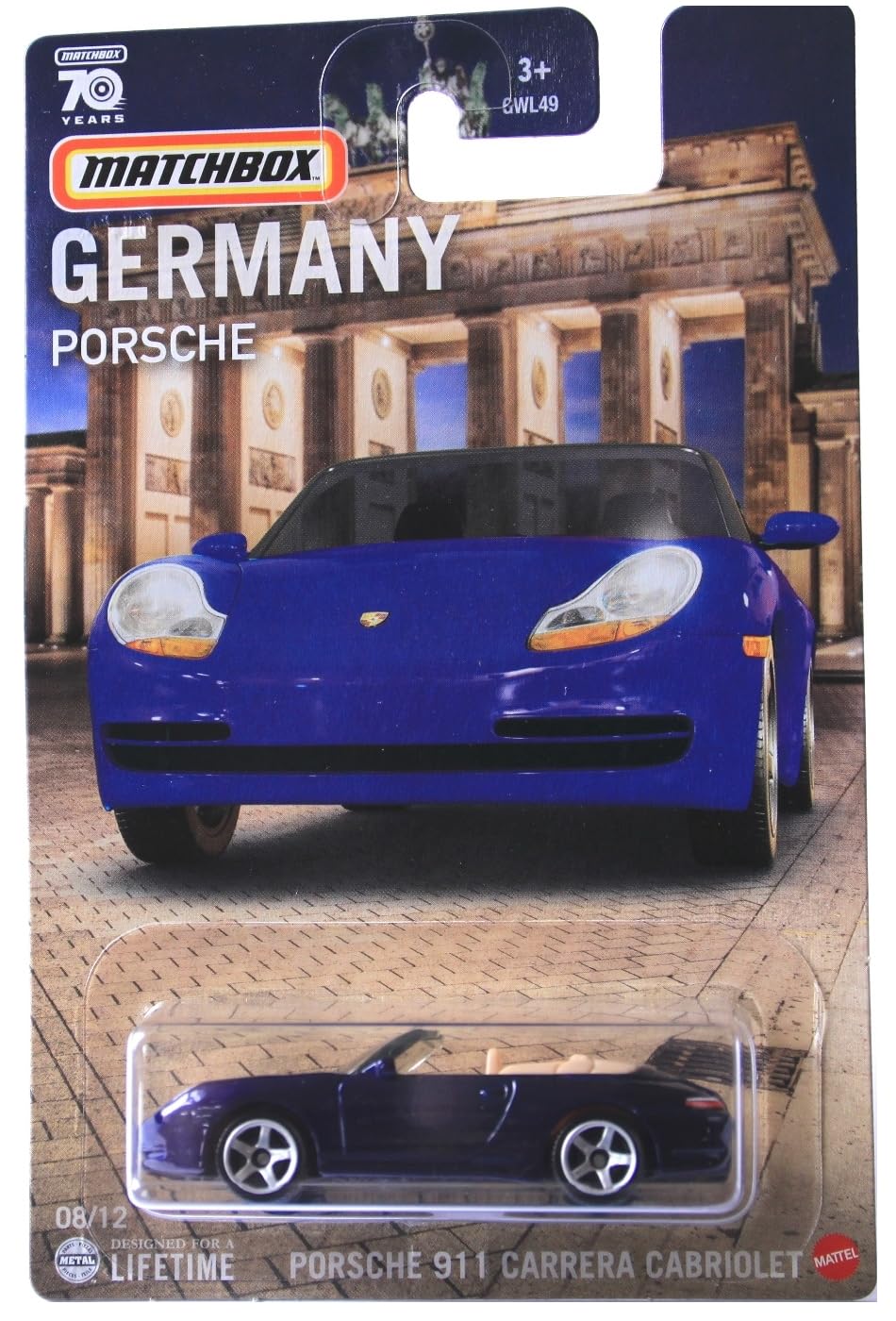 Спортивный автомобиль Matchbox Porsche 911 Carrera Cabriolet Синий 8/12 HPC63 2022, фото №1