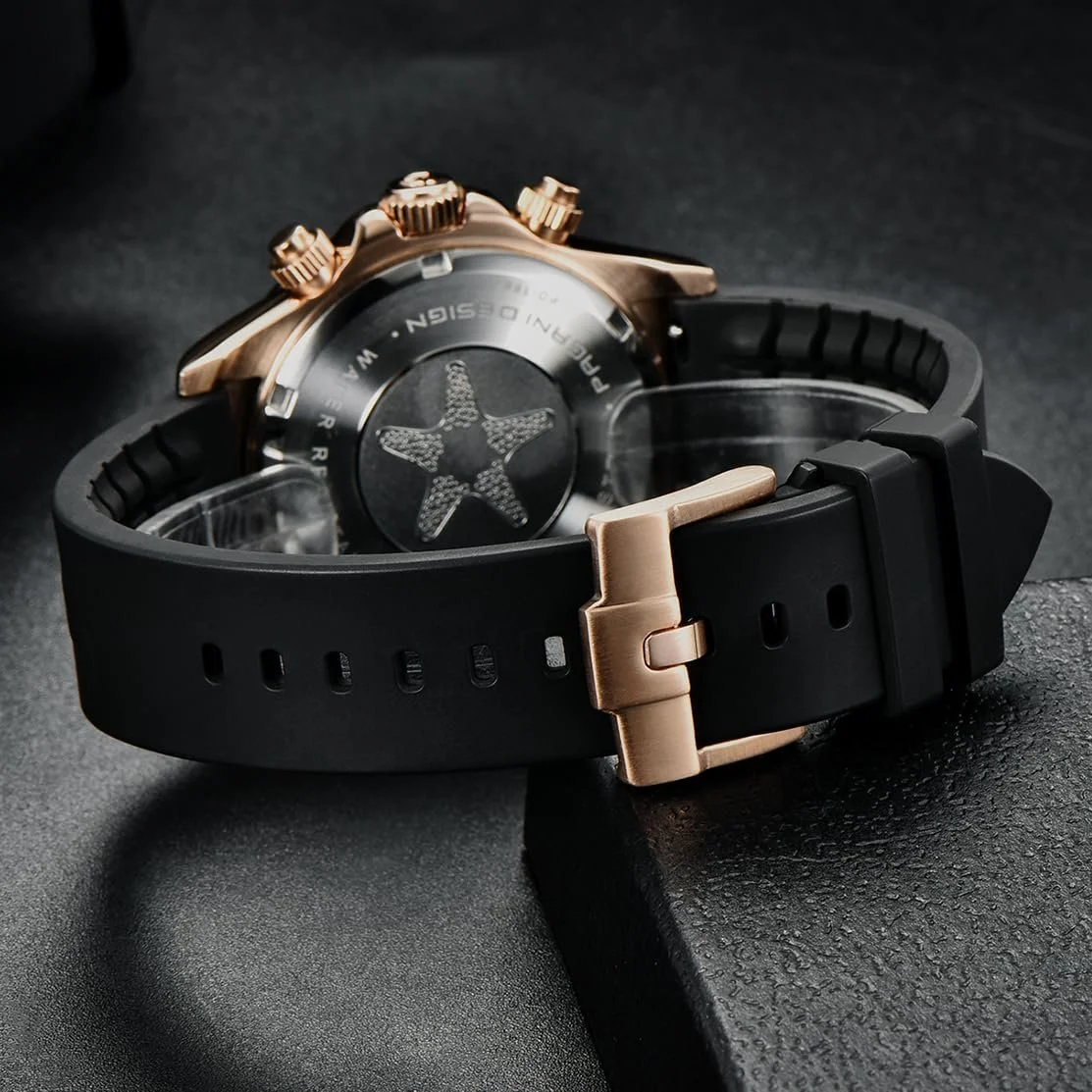 Часы Pagani Design Мужские VK63 Механизм Daytona Chronograph Homage Кварцевые Керамический Безель Нержавеющая Сталь Спортивный Резиновый Ремешок Водонепроницаемые Дайвинг, фото №8