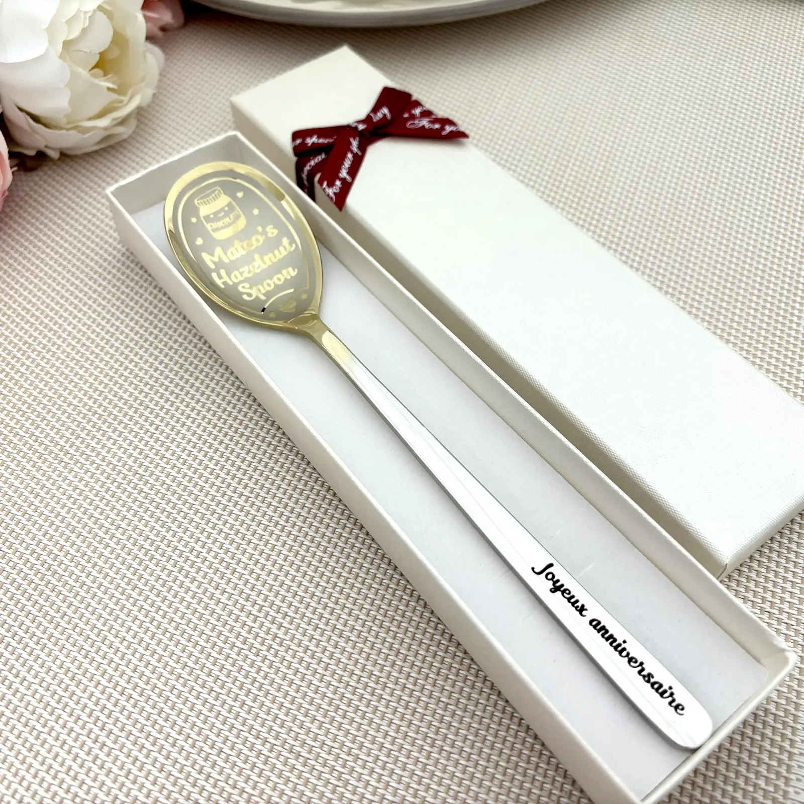 Ложка для горіхової пасти Персоналізована Hazelnut Spread з гравіюванням імені, фото №4