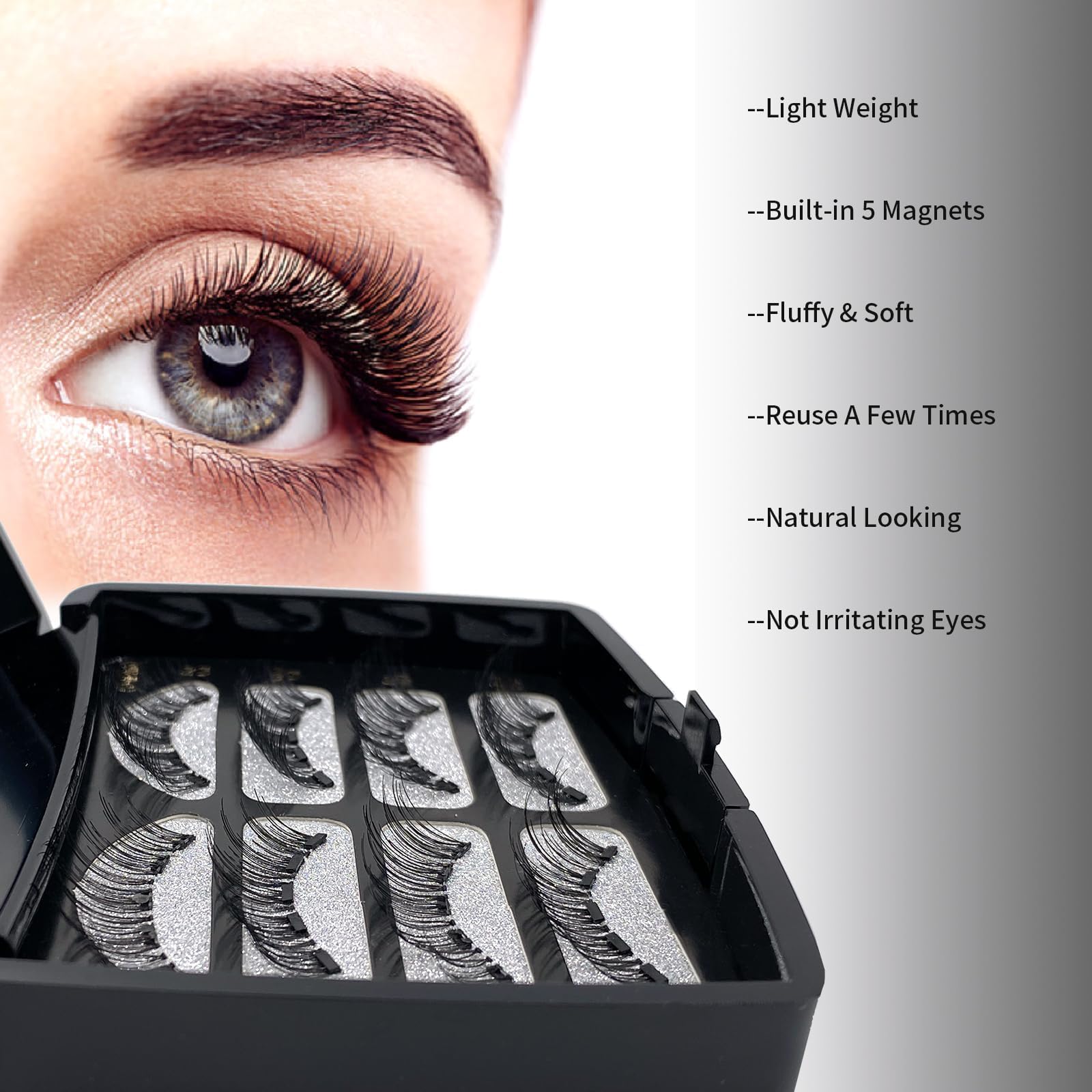 Набір Magnetic Eyelash Lifting Магнітні вії природний вигляд багаторазові без клею легко використовувати, фото №6