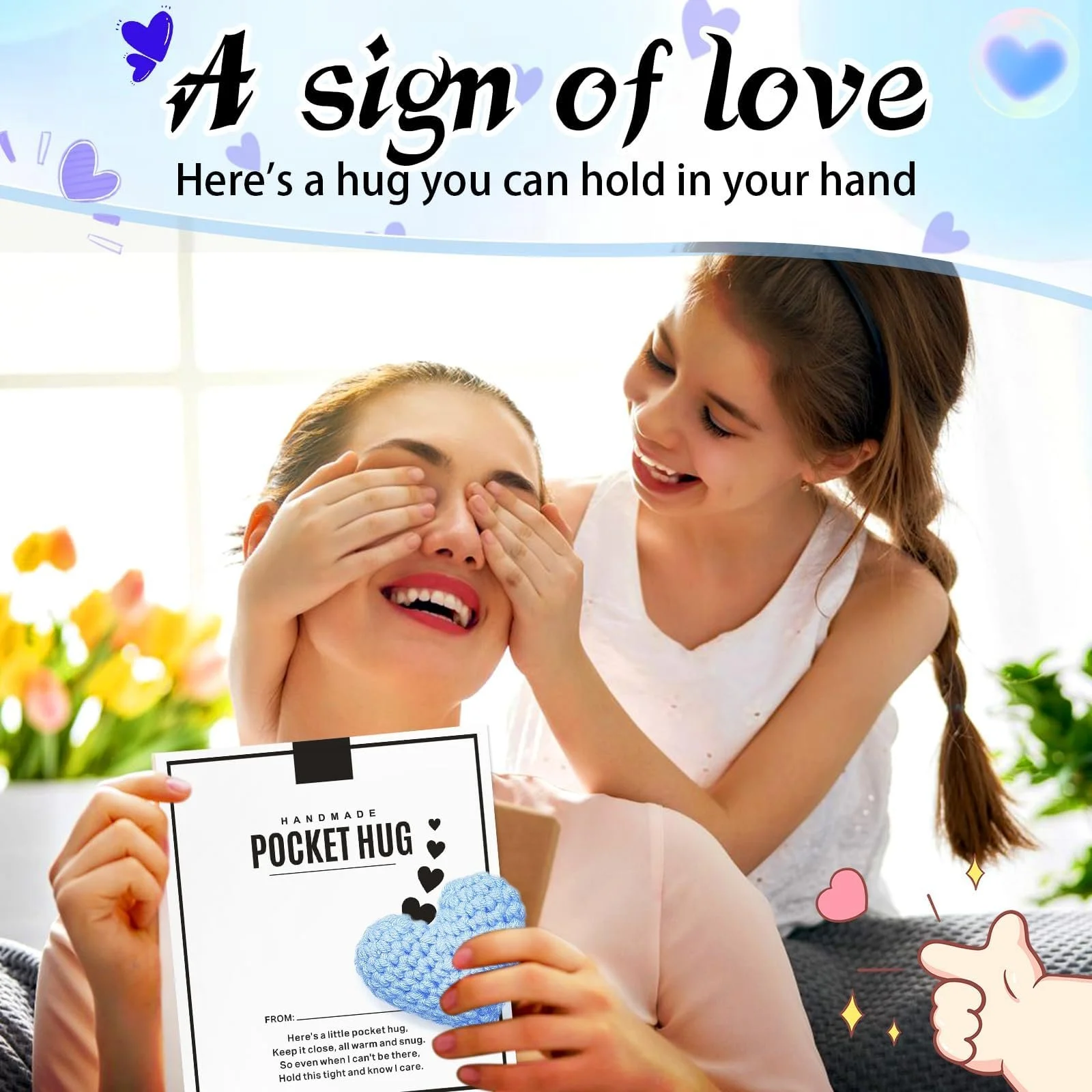 Сердце в кармане, Мини-сердце из вязаной шерсти с карточкой позитивной энергии, фото №4 Сердце в кармане, Мини-сердце из вязаной шерсти с карточкой позитивной энергии, фото №4