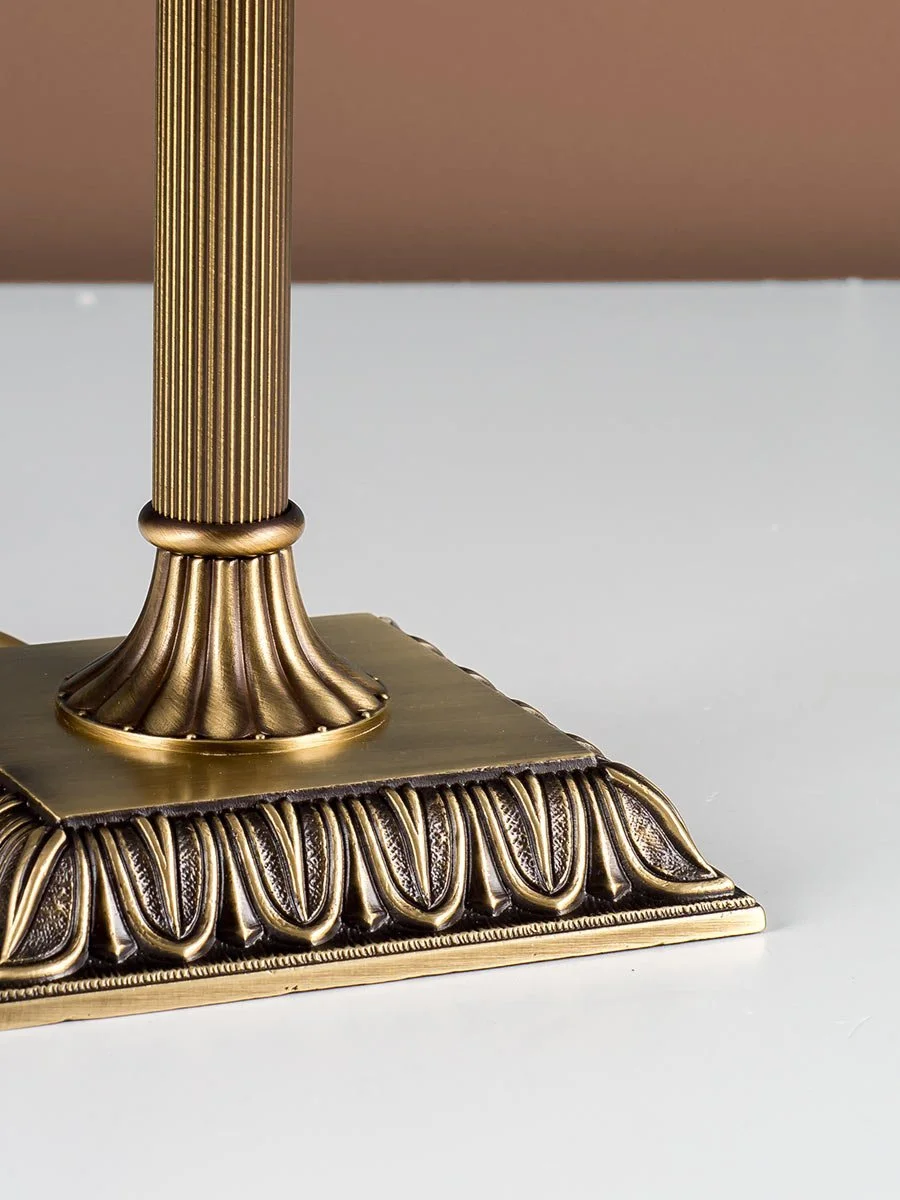 Настільна лампа 403777/5 Large Classic Art Nouveau Retro Brass Lampshade Flowered 1 x E27, фото №6