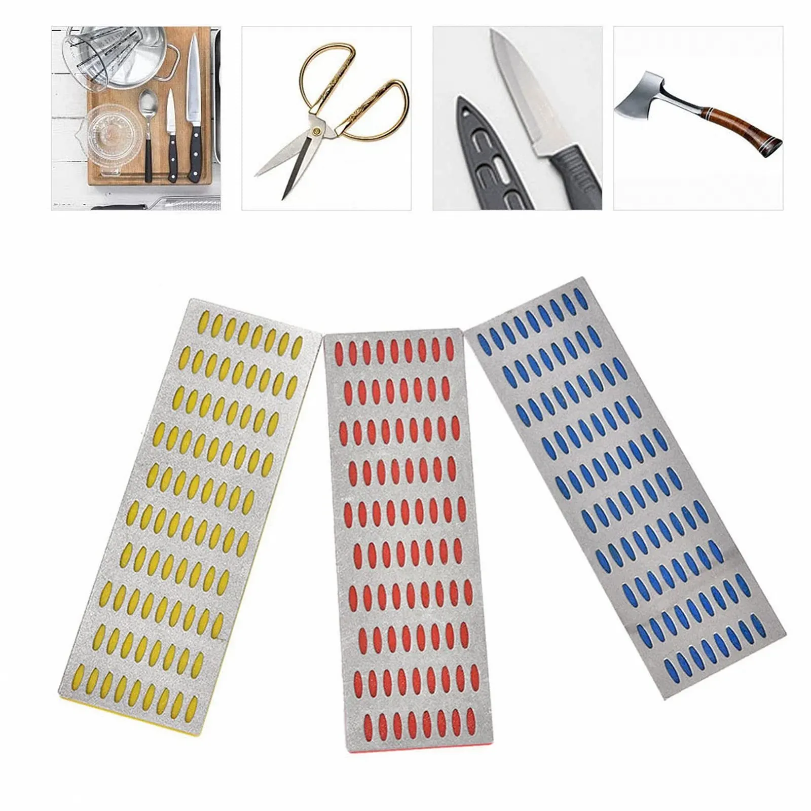 Алмазні точильні камені грубої середньої та тонкої зернистості для кухонних ножів, фото №6
