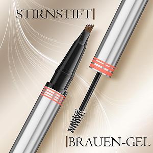 Карандаш для бровей Magic водостойкий с аппликатором с 4 зубцами 2024 Водостойкий 3D карандаш для бровей 2-в-1 2Темно-коричневый synthetic.ua - Фото 1