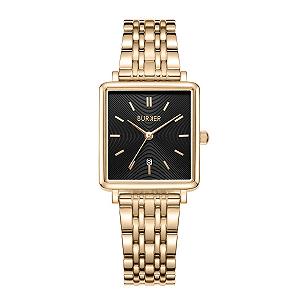 Купить Часы Burker Watches Daisy Золотой Черный - Женские часы Квадратные 28мм - Аналоговые Кварцевые наручные часы с браслетом из нержавеющей стали - Фото 1 Часы Burker Watches Daisy Золотой Черный - Женские часы Квадратные 28мм - Аналоговые Кварцевые наручные часы с браслетом из нержавеющей стали - Фото 1