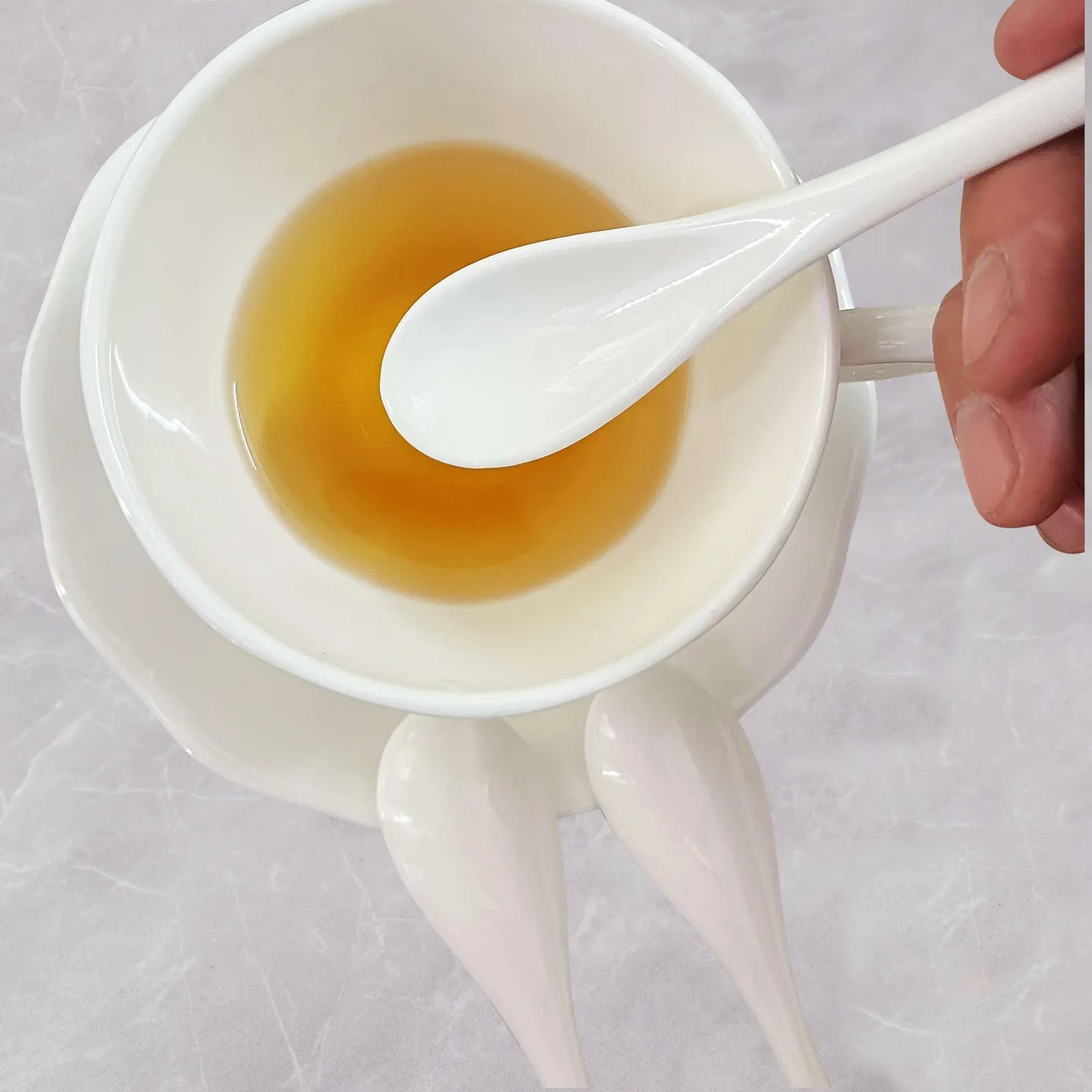 Ложка кавова порцелянова біла 6 шт., фото №6