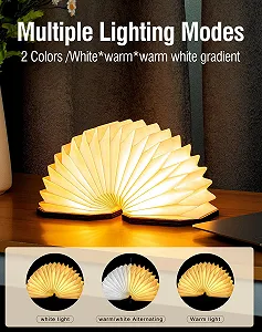 Настільна лампа Originalità Pieghevole Lampada a Fisarmonica LED USB дерево горіх synthetic.ua - Фото 1