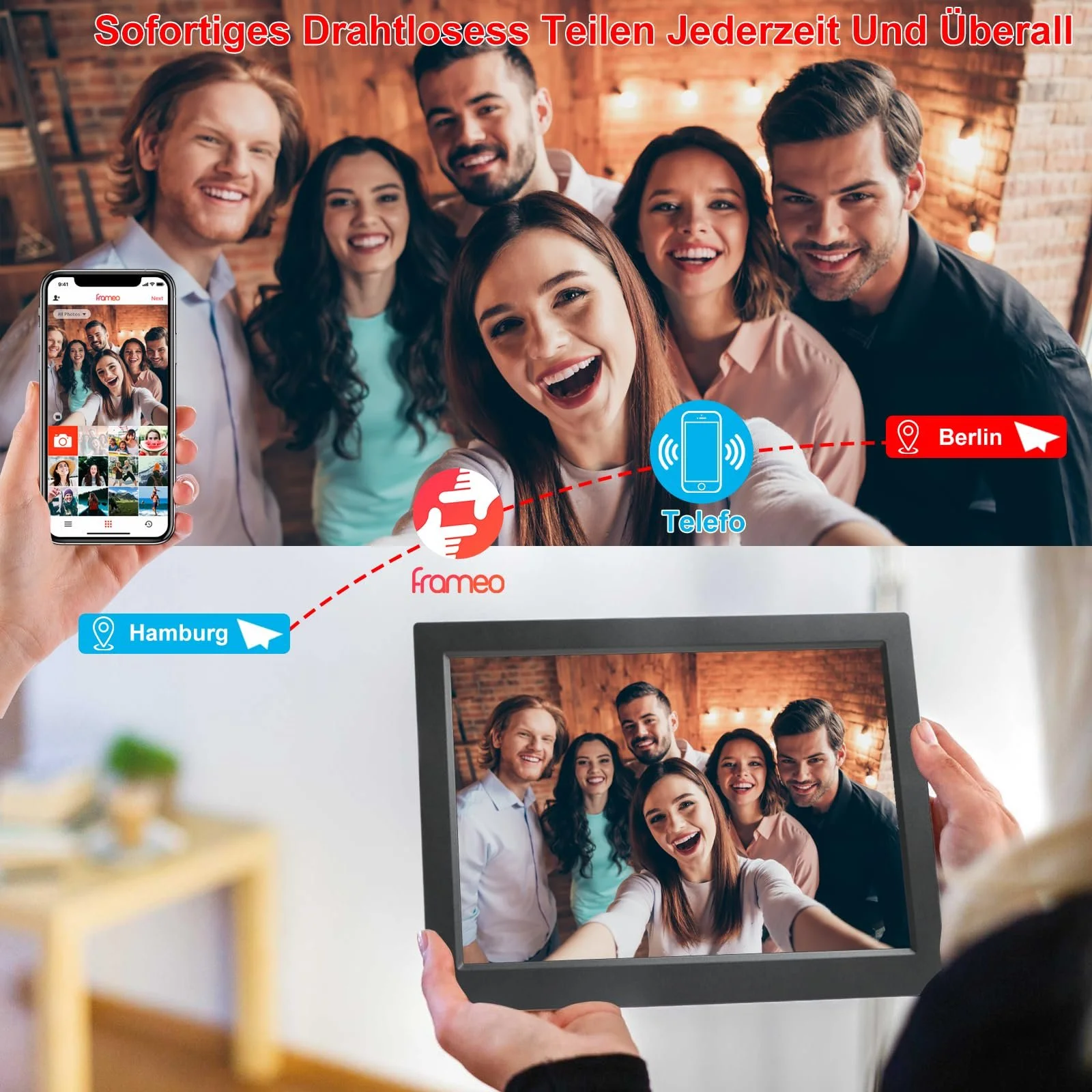 Цифровая фоторамка FRAMEO 10.1 дюйма WiFi 1280 x 800 HD IPS LCD Touchscreen 16 GB, фото №3