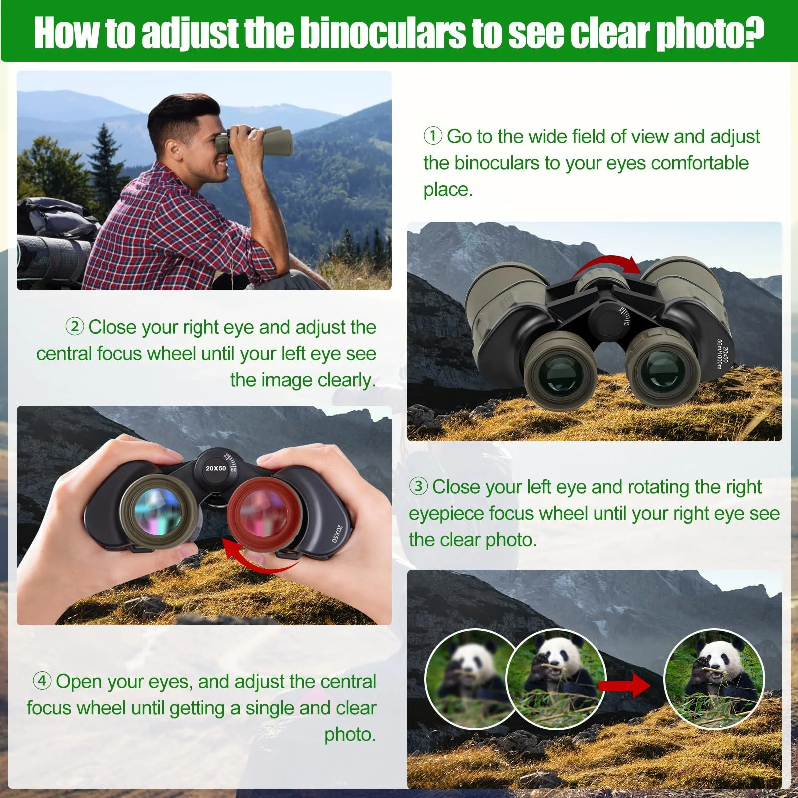 Бінокль 20x50 HD FMC Waterproof Smartphone Adapter, фото №5