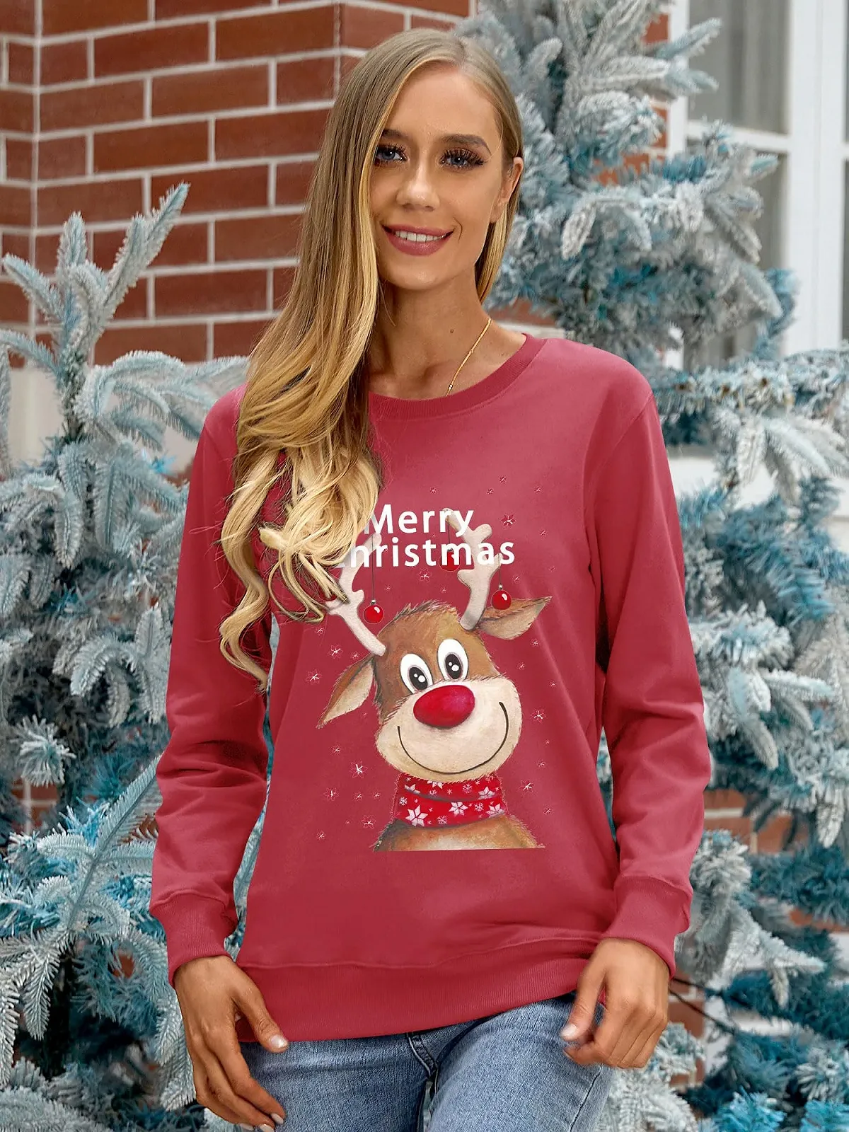 Різдвяний джемпер Dresswel Жіночий різдвяний світшот Merry Christmas, фото №6