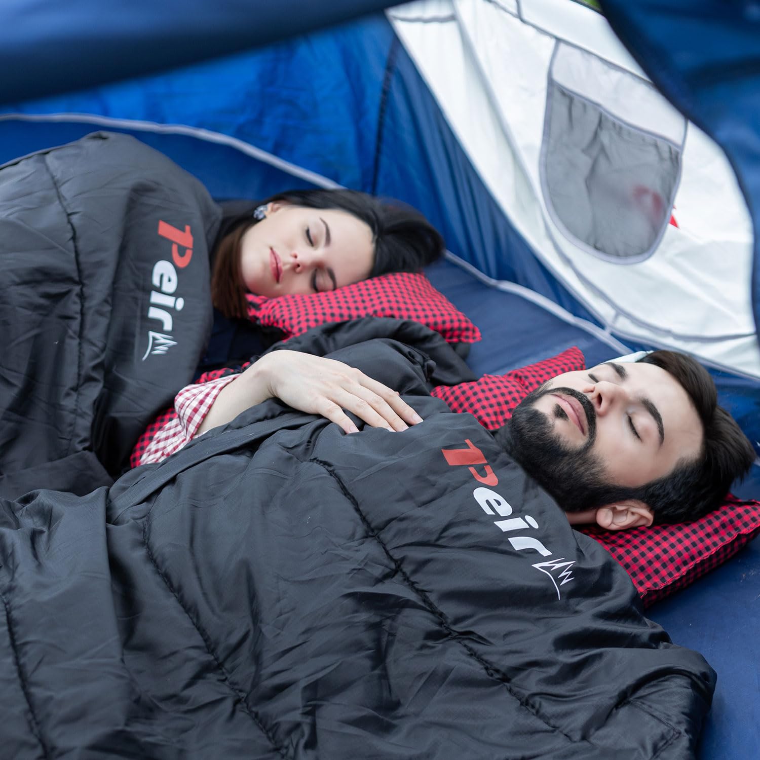 Спальный мешок Peirhw Extra Wide Rectangular 3 Season для взрослых с подушкой и сумкой для переноски, 300gsm Водонепроницаемый для кемпинга, для использования в помещении и на улице, фото №7 Спальный мешок Peirhw Extra Wide Rectangular 3 Season для взрослых с подушкой и сумкой для переноски, 300gsm Водонепроницаемый для кемпинга, для использования в помещении и на улице, фото №7