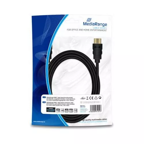 Кабель мультимедийный HDMI to 3.0m MediaRange MRCS155, фото №1