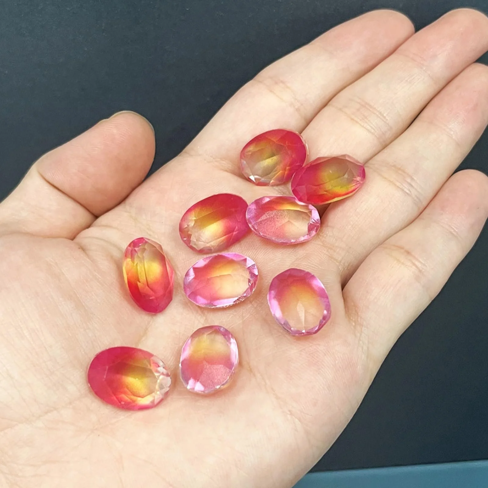 Овальні Градієнтні Стрази Смола, Прозорий Лід, фото №2