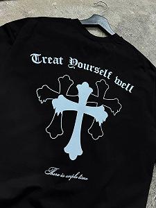 Футболка оверсайз чорна Creat dourself mell RD395 synthetic.ua - Фото 1