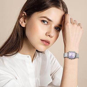 Часы женские JewelryWe Квадратные Аналоговые Кварцевые Серебристые synthetic.ua - Фото 1
