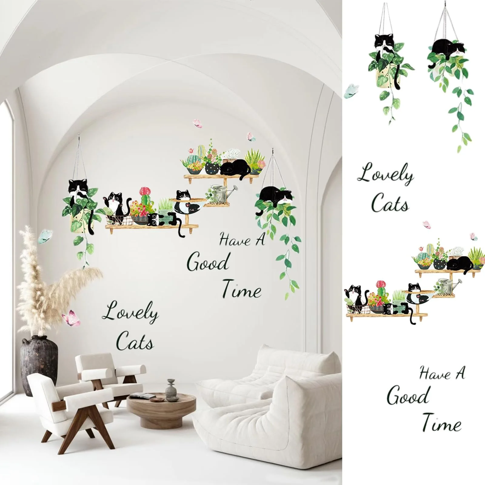 Наклейки на стіну Green Potted Plant Зелені рослини в горщиках, фото №3