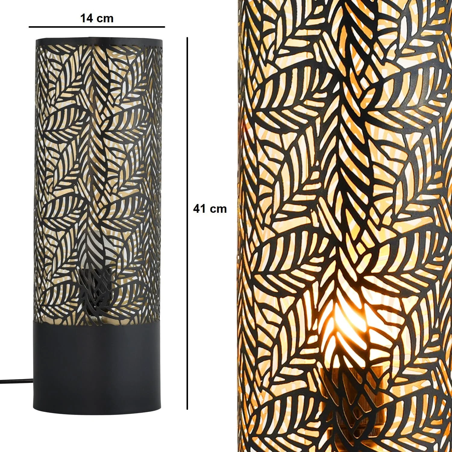 Настільна лампа Marrakech Verdure 41 см Метал Black Gold E27, фото №5