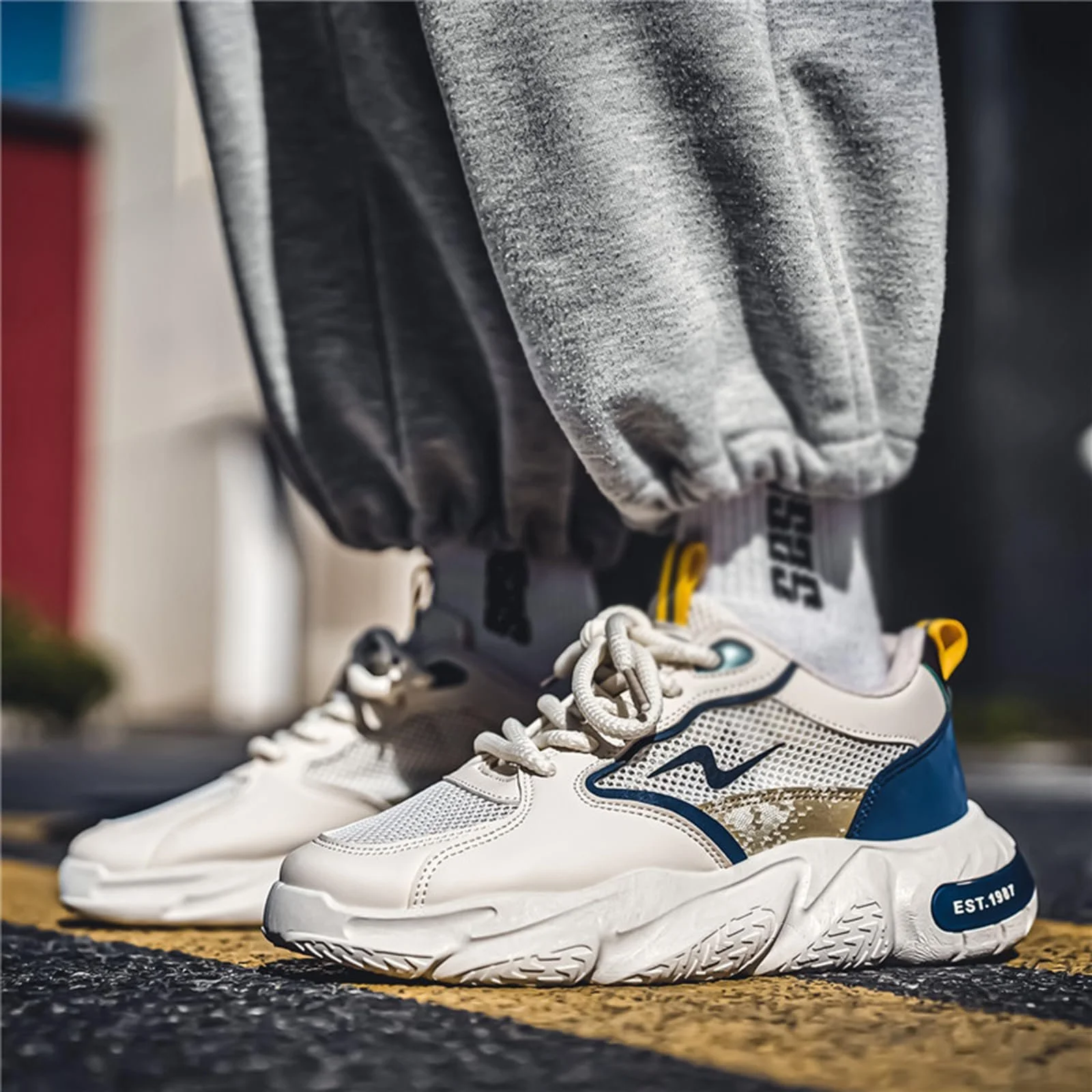 Чоловічі дихаючі спортивні кросівки CHICMARK на шнурівці для бігу та походів, фото №3