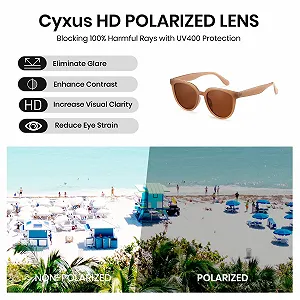 Сонцезахисні окуляри круглі Cyxus Retro Поляризовані UV 400 synthetic.ua - Фото 1