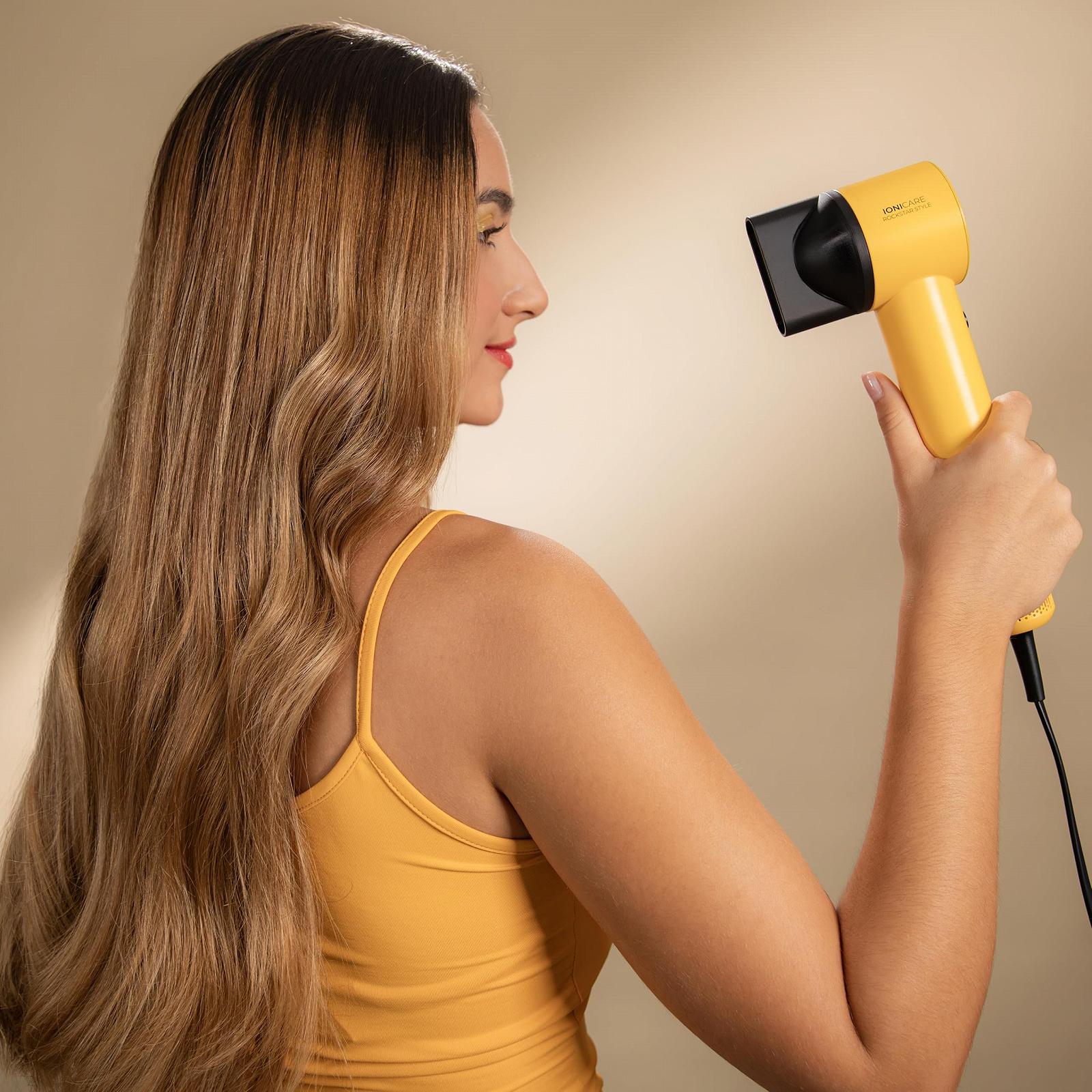 Фен Cecotec Ionicare Rockstar Style Желтый, ультракомпактный, легкий, мотор 1500 Вт, 110000 об/мин, ионный генератор, 4 температуры, 3 скорости, тихий, безщеточная технология, фото №6