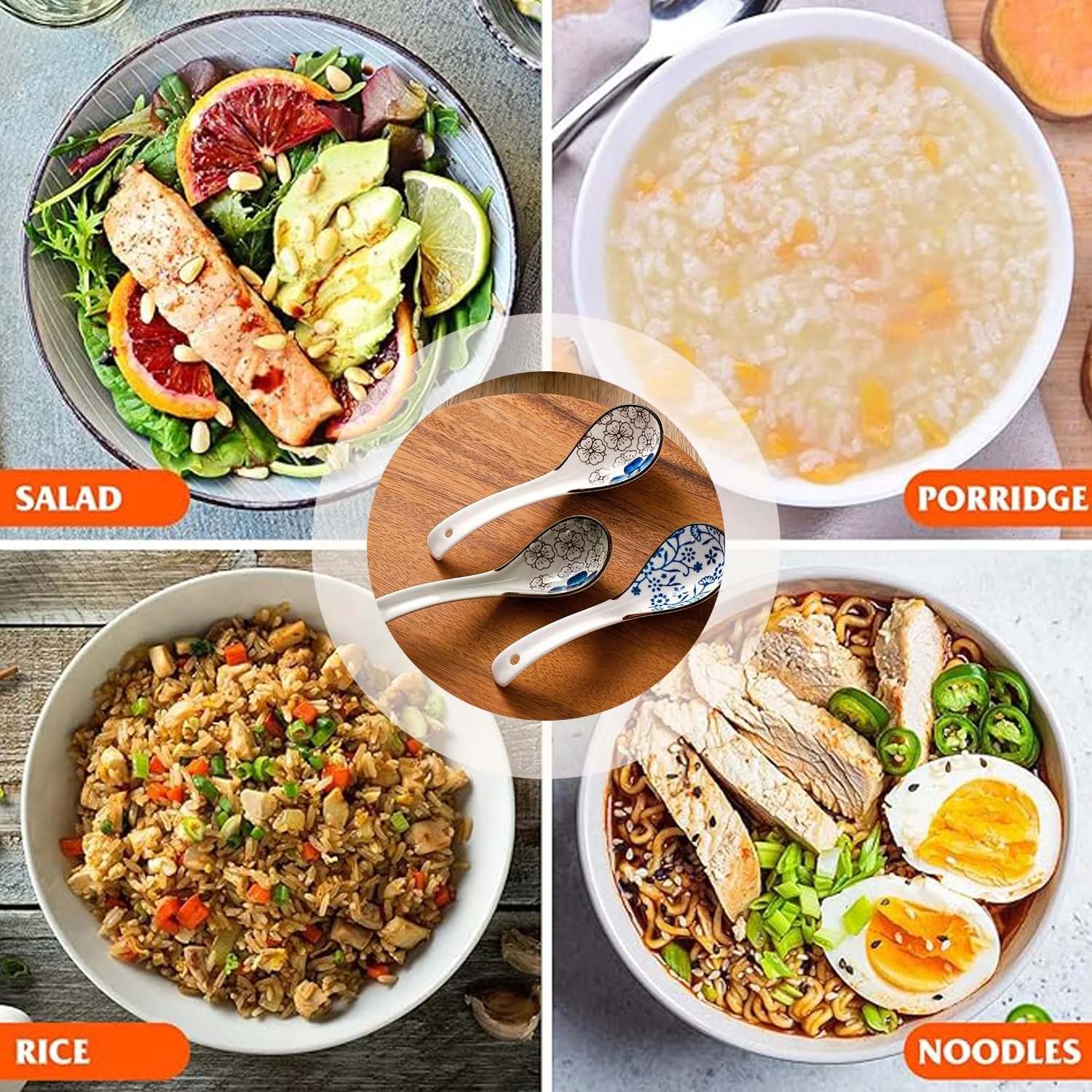 Ложка для китайського супу керамічна 5 шт. Ретро, фото №5