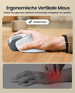 Миша ProtoArc EM11 NL Бездротова вертикальна ергономічна з 3 пристроями (Bluetooth + Bluetooth + USB) synthetic.ua - Фото 1