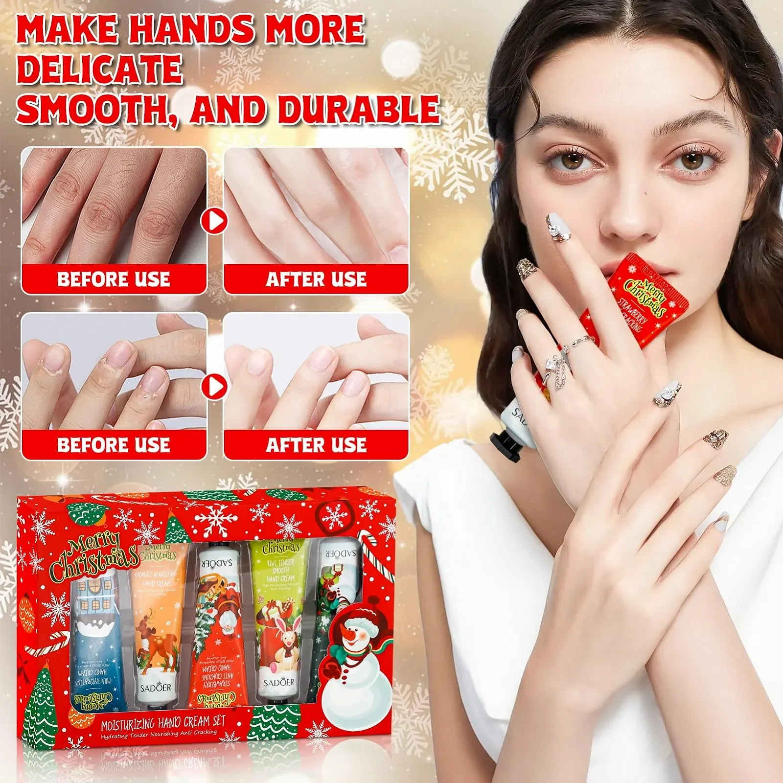Набір різдвяних кремів для рук, 5 штук Зволожуючий крем для сухих потрісканих рук, 5 x 30 мл, фото №6 Набір різдвяних кремів для рук, 5 штук Зволожуючий крем для сухих потрісканих рук, 5 x 30 мл, фото №6