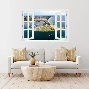 Наклейка на стіну DW000277 Острів Фемарн Віконна рама Пейзаж 90 см x 60 см synthetic.ua - Фото 1