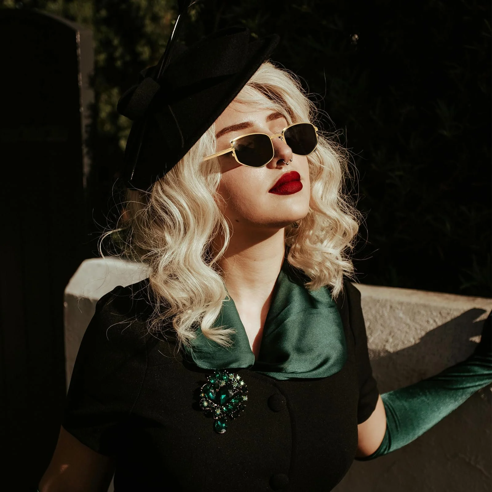 Солнцезащитные очки Многоугольник LJCZKA Ретро Золотой, фото №2